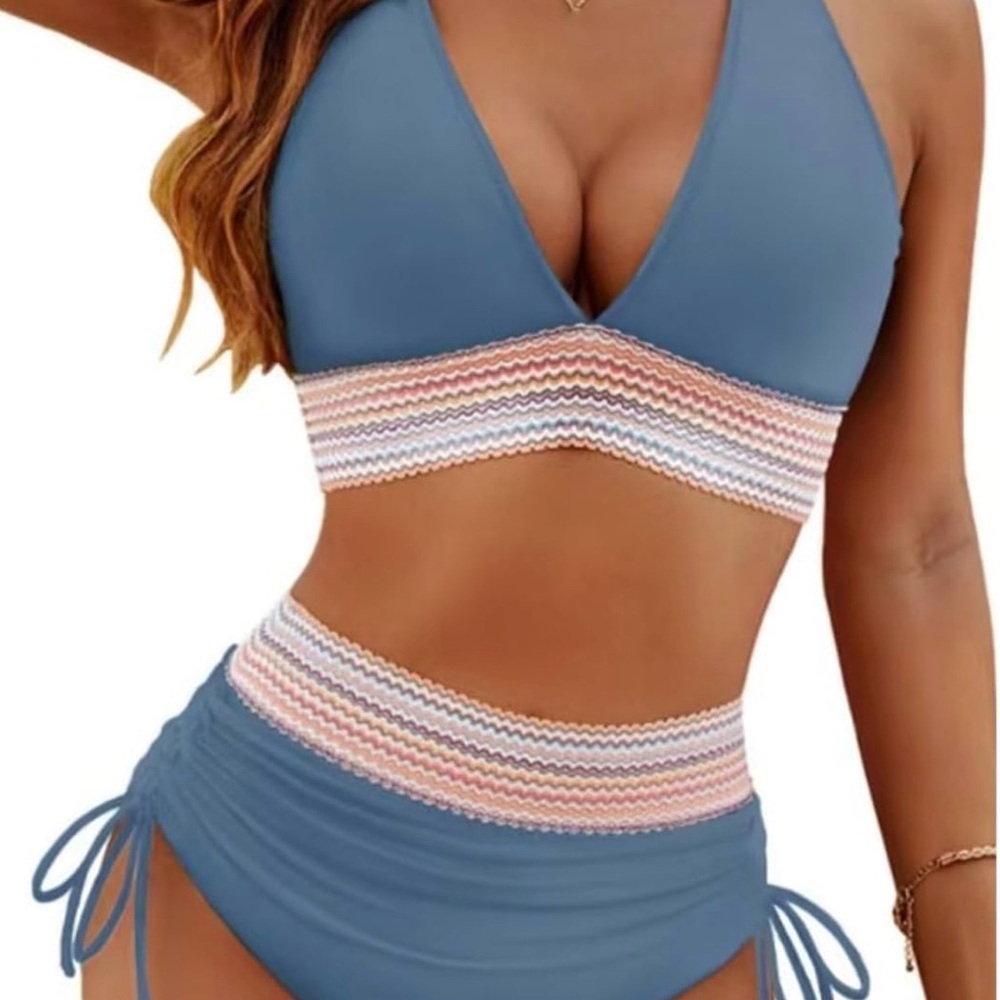 Stylish Blue and Pink Bikini Set